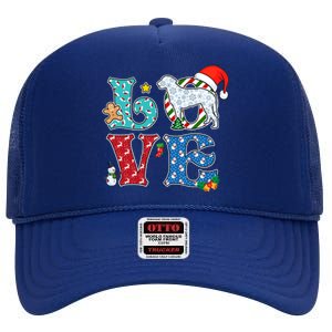 I Love Dog Curlycoated Retriever Christmas Gift High Crown Mesh Back Trucker Hat