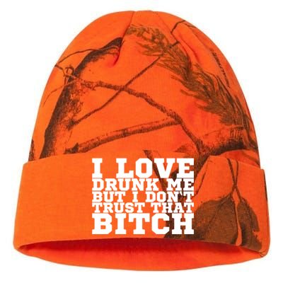 I Love Drunk Me But I Don't Trust That Bitch Gift Kati Licensed 12" Camo Beanie