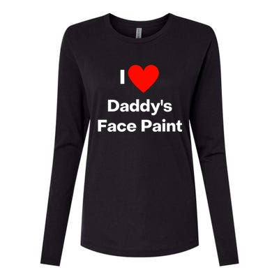 I Love Daddys Face Paint Gift Womens Cotton Relaxed Long Sleeve T-Shirt