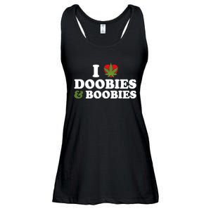 I Love Doobies And Boobies 420 Weed Stoner Funny Ladies Essential Flowy Tank