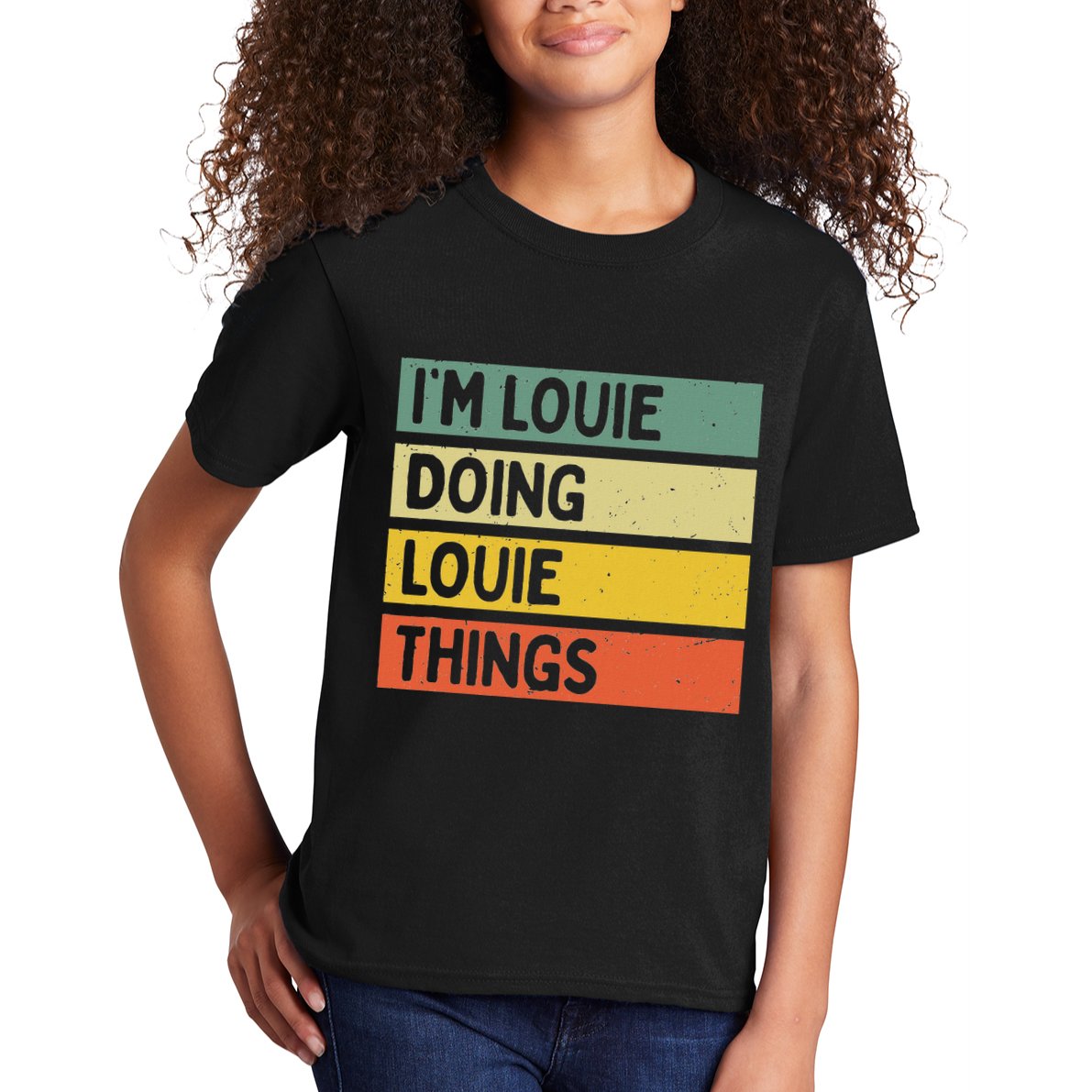 IM Louie Doing Louie Things Funny Personalized Quote Kids T-Shirt