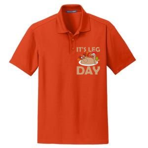 Its Leg Day Funny Turkey Gym Thanksgiving Gift Dry Zone Grid Polo