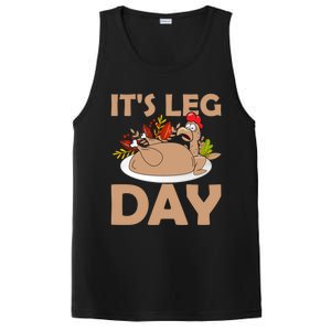 Its Leg Day Funny Turkey Gym Thanksgiving Gift PosiCharge Competitor Tank