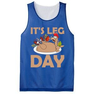 Its Leg Day Funny Turkey Gym Thanksgiving Gift Mesh Reversible Basketball Jersey Tank