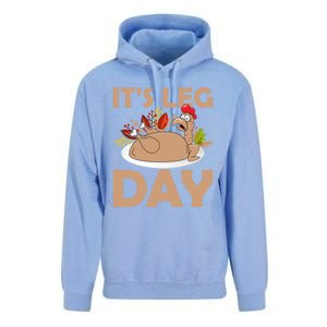 Its Leg Day Funny Turkey Gym Thanksgiving Gift Unisex Surf Hoodie