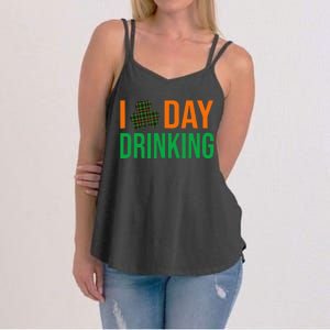 I Love Day Drinking Lucky Shamrock Saint Patrick's Day Irish Women's Strappy Tank