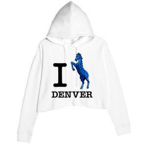 I Love Denver Blucifer Evil Blue Horse Crop Fleece Hoodie