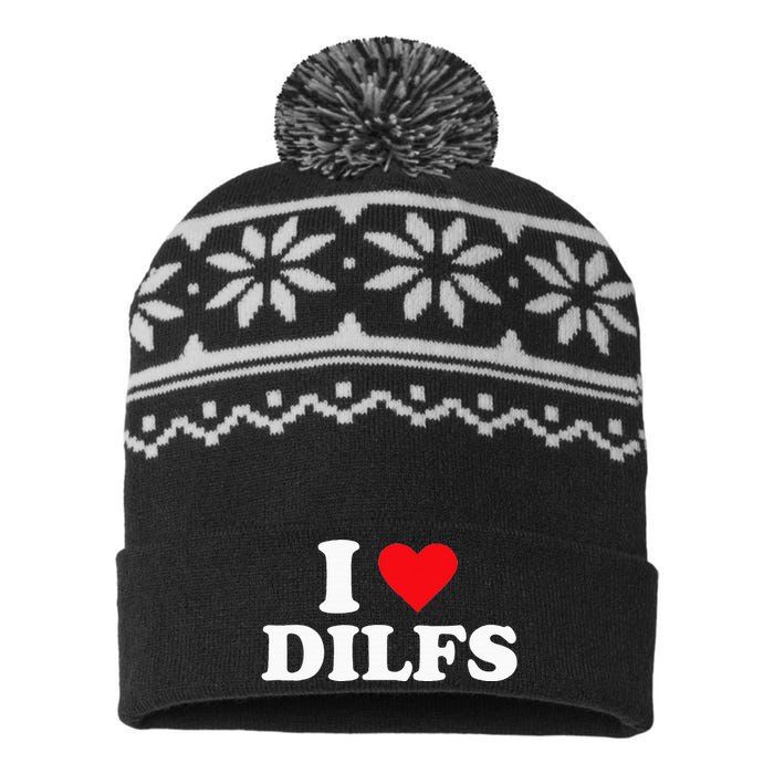 I Love Dilfs USA-Made Snowflake Beanie