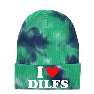 I Love Dilfs Tie Dye 12in Knit Beanie