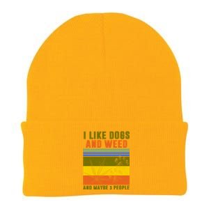 I Like Dogs And Weed And Maybe 3 People Knit Cap Winter Beanie