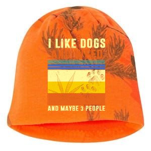 I Like Dogs And Weed And Maybe 3 People Kati - Camo Knit Beanie