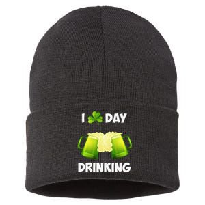 I Love Day Drinking Saint Patrick's Day Sustainable Knit Beanie