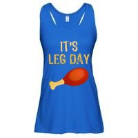 It's Leg Day Funny Workout Gym Turkey Thanksgiving Ladies Essential Flowy Tank