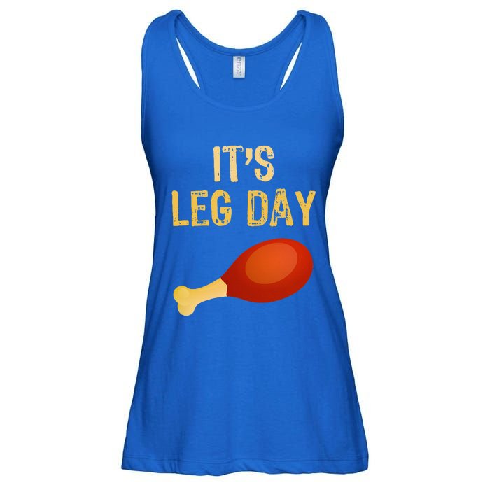 It's Leg Day Funny Workout Gym Turkey Thanksgiving Ladies Essential Flowy Tank