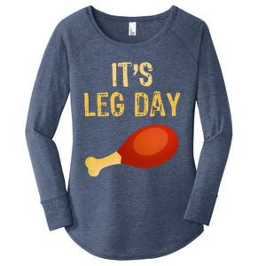 It's Leg Day Funny Workout Gym Turkey Thanksgiving Women's Perfect Tri Tunic Long Sleeve Shirt