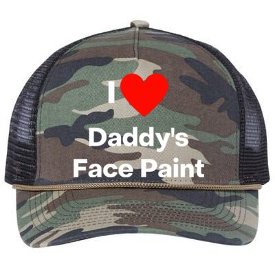 I Love Daddys Face Paint Meaningful Gift Retro Rope Trucker Hat Cap