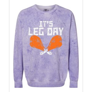 It's Leg Day Turkey Legs Funny Pun Thanksgiving Colorblast Crewneck Sweatshirt