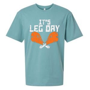 It's Leg Day Turkey Legs Funny Pun Thanksgiving Sueded Cloud Jersey T-Shirt