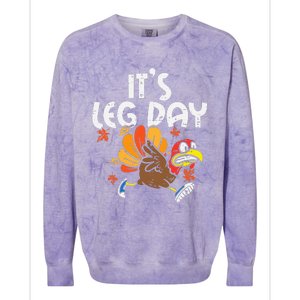 It's Leg Day Turkey Running Funny Thanksgiving Colorblast Crewneck Sweatshirt