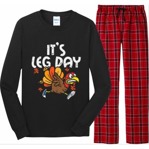 It's Leg Day Turkey Running Funny Thanksgiving Long Sleeve Pajama Set