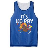 It's Leg Day Turkey Running Funny Thanksgiving Mesh Reversible Basketball Jersey Tank