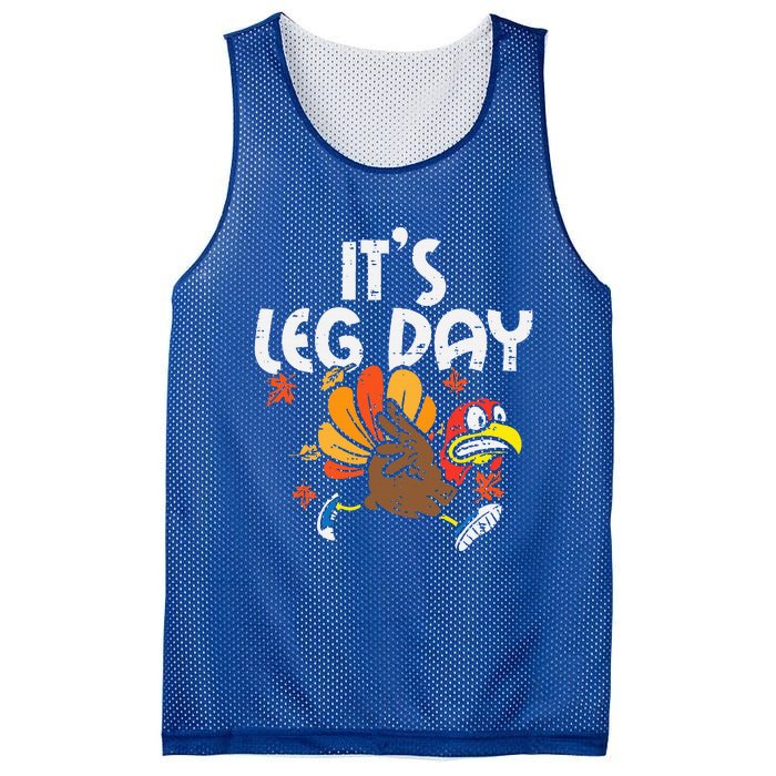 It's Leg Day Turkey Running Funny Thanksgiving Mesh Reversible Basketball Jersey Tank