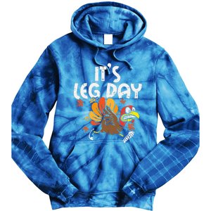 It's Leg Day Turkey Running Funny Thanksgiving Tie Dye Hoodie