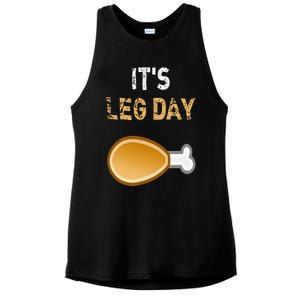 It's Leg Day Funny Workout Turkey Thanksgiving Ladies PosiCharge Tri-Blend Wicking Tank