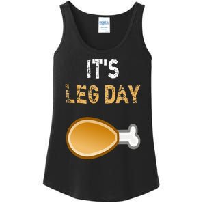 It's Leg Day Funny Workout Turkey Thanksgiving Ladies Essential Tank