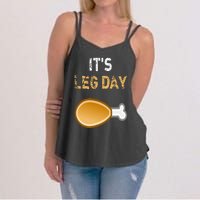 It's Leg Day Funny Workout Turkey Thanksgiving Women's Strappy Tank