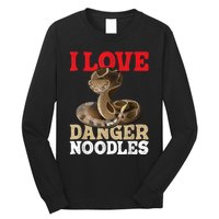 I Love Danger Noodles Snake Lover Herpetologist Zoology Long Sleeve Shirt