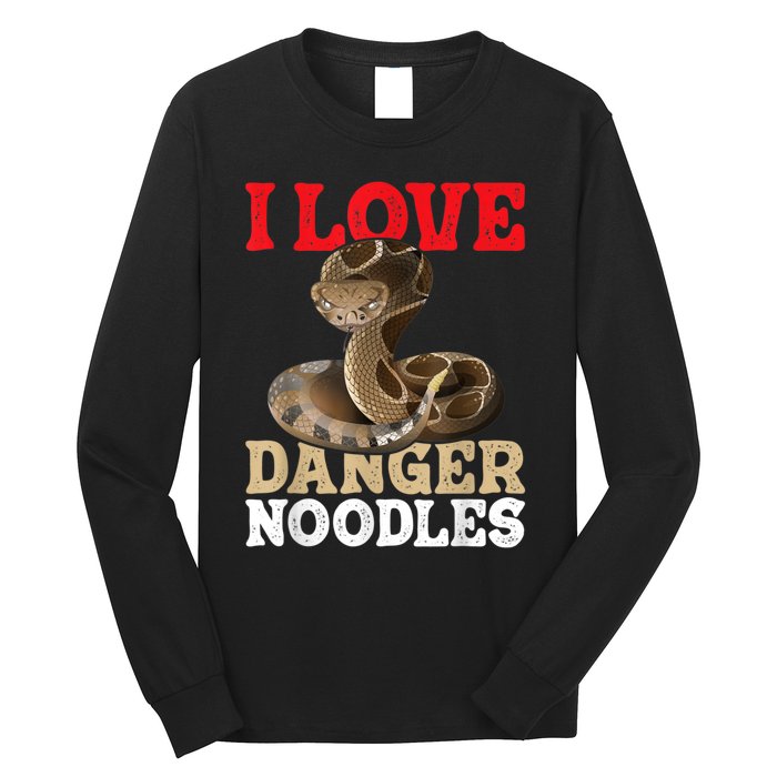 I Love Danger Noodles Snake Lover Herpetologist Zoology Long Sleeve Shirt