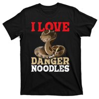 I Love Danger Noodles Snake Lover Herpetologist Zoology T-Shirt