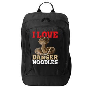 I Love Danger Noodles Snake Lover Herpetologist Zoology City Backpack