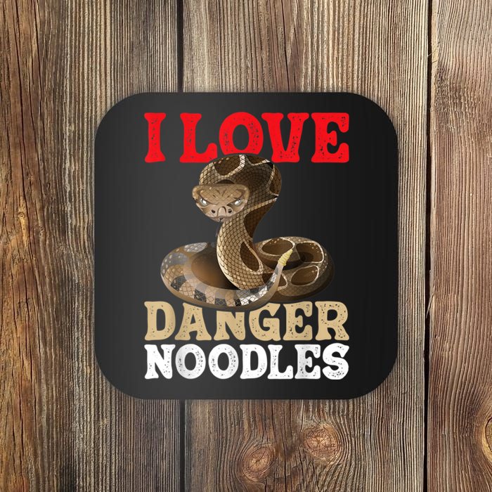 I Love Danger Noodles Snake Lover Herpetologist Zoology Coaster