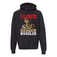 I Love Danger Noodles Snake Lover Herpetologist Zoology Premium Hoodie