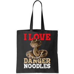 I Love Danger Noodles Snake Lover Herpetologist Zoology Tote Bag