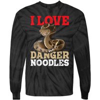 I Love Danger Noodles Snake Lover Herpetologist Zoology Tie-Dye Long Sleeve Shirt