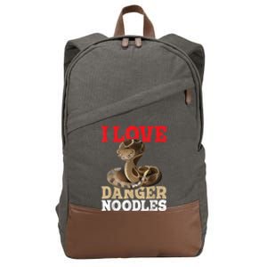 I Love Danger Noodles Snake Lover Herpetologist Zoology Cotton Canvas Backpack