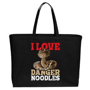 I Love Danger Noodles Snake Lover Herpetologist Zoology Cotton Canvas Jumbo Tote