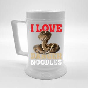 I Love Danger Noodles Snake Lover Herpetologist Zoology Beer Stein