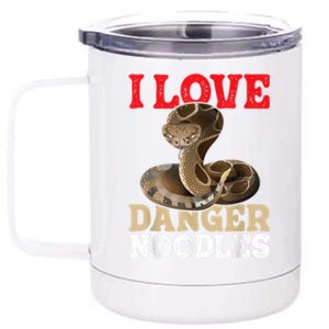 I Love Danger Noodles Snake Lover Herpetologist Zoology 12 oz Stainless Steel Tumbler Cup