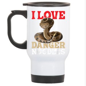 I Love Danger Noodles Snake Lover Herpetologist Zoology Stainless Steel Travel Mug