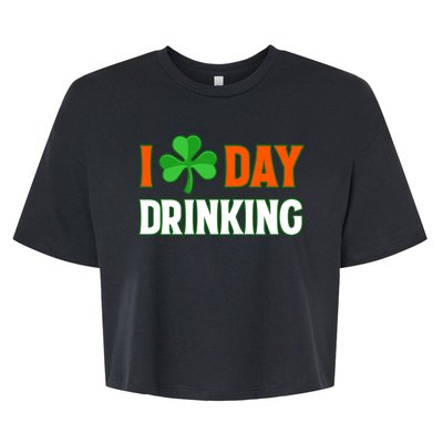 I Love Day Drinking Lucky Irish Shamrock Saint Patrick's Day Bella+Canvas Jersey Crop Tee