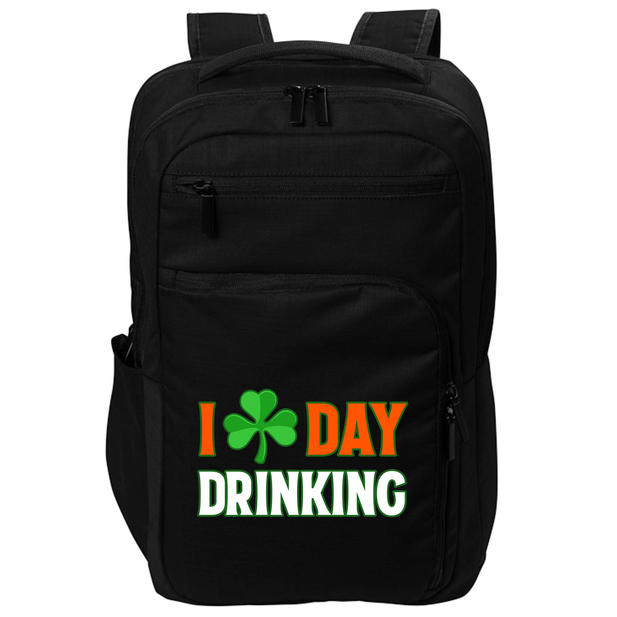 I Love Day Drinking Lucky Irish Shamrock Saint Patrick's Day Impact Tech Backpack
