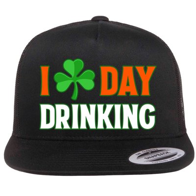 I Love Day Drinking Lucky Irish Shamrock Saint Patrick's Day Flatbill Hat