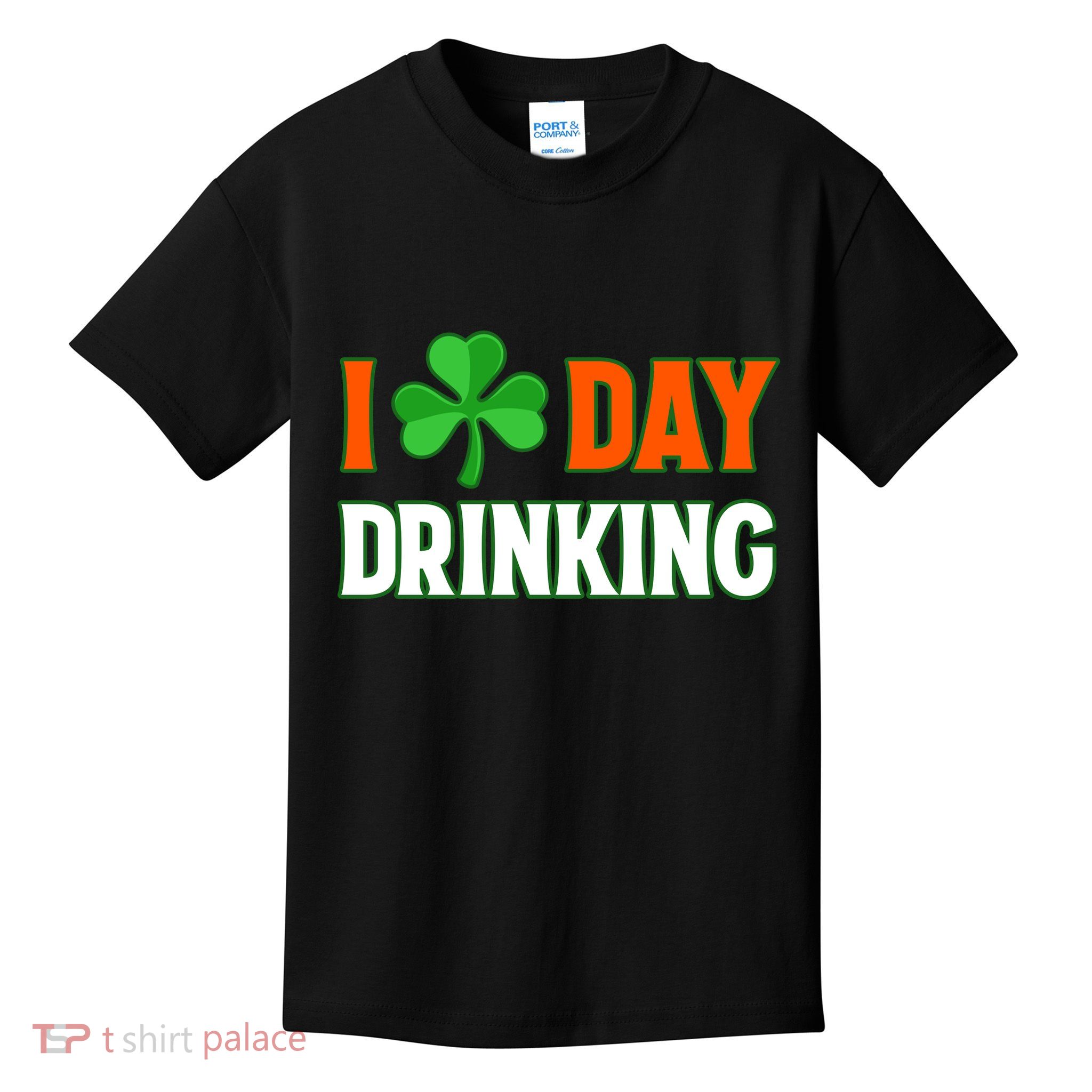 I Love Day Drinking Lucky Irish Shamrock Saint Patrick's Day Kids T-Shirt