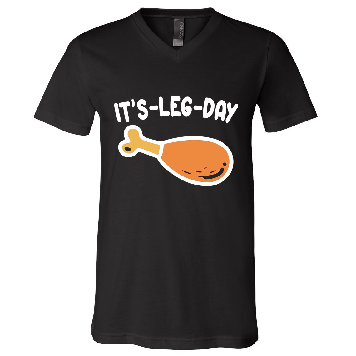 Its Leg Day Funny Thanksgiving Gym V-Neck T-Shirt