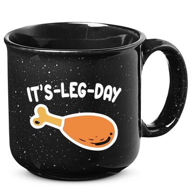 Its Leg Day Funny Thanksgiving Gym 15oz Campfire Ceramic Mug