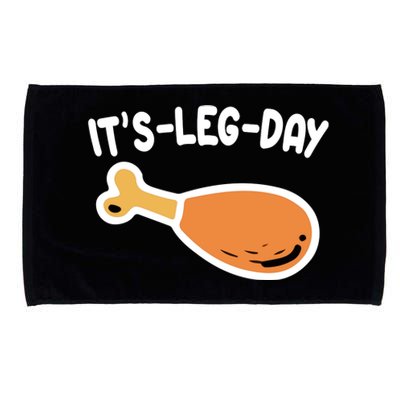 Its Leg Day Funny Thanksgiving Gym Microfiber Hand Towel